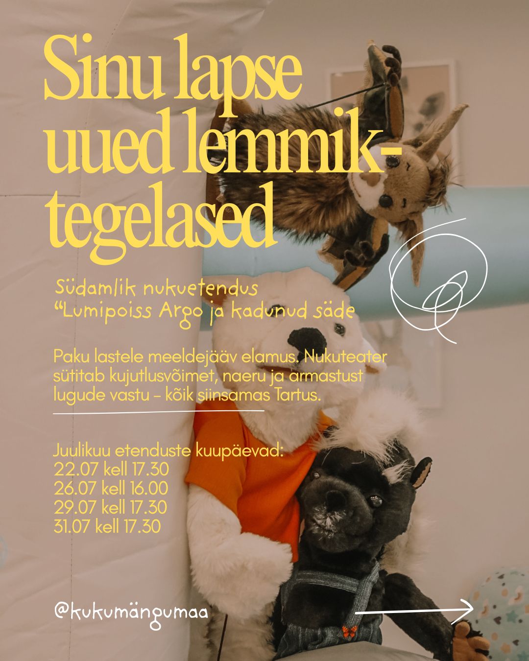 Kuku Nukuteatri etendused juulis